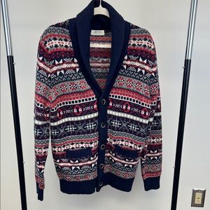Back Number Authentic Men's Nordic Cardigan Sweater Size XL